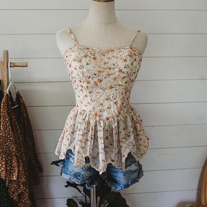 Boho Bohemian Floral Slimming Top Blouse Fitted